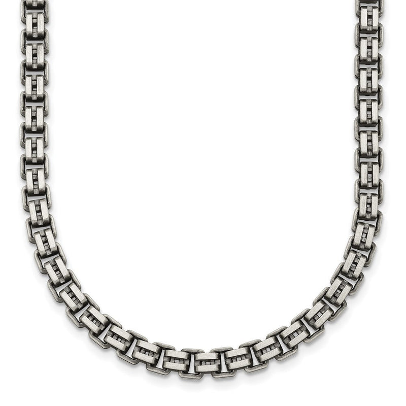 Sterlingsilber Antikisiert Gebürstet 5.00mm Fantasie Venezianer Glieder 19.75 Zoll Halskette
