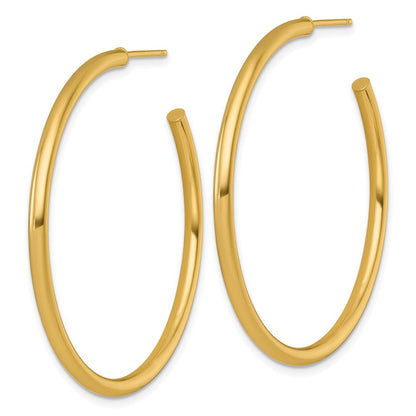 14K Gelbgold Poliert 2.5 X 45mm Röhre C-hoop Ohrstecker