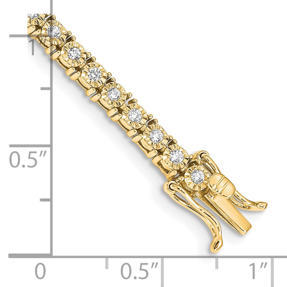 14K Gelbgold Komplett 1 Karat Diamant Illusion Setting 7 Zoll Tennis Armband