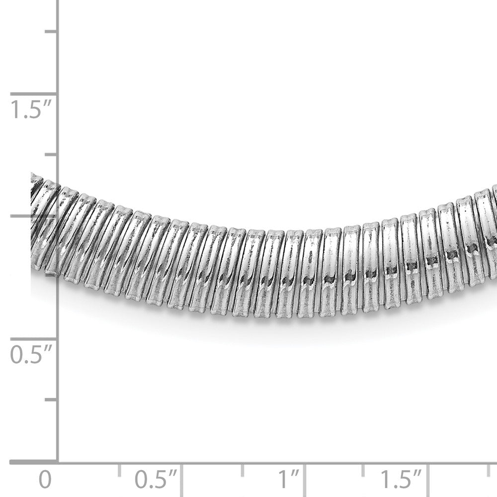 Sterlingsilber Rhodiniert Poliert 9mm Cubetto 17.5 Zoll Halskette
