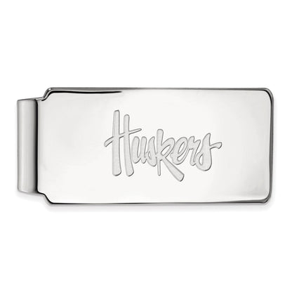 14K Weißgold Logoart University Of Nebraska Huskers Geldklammer