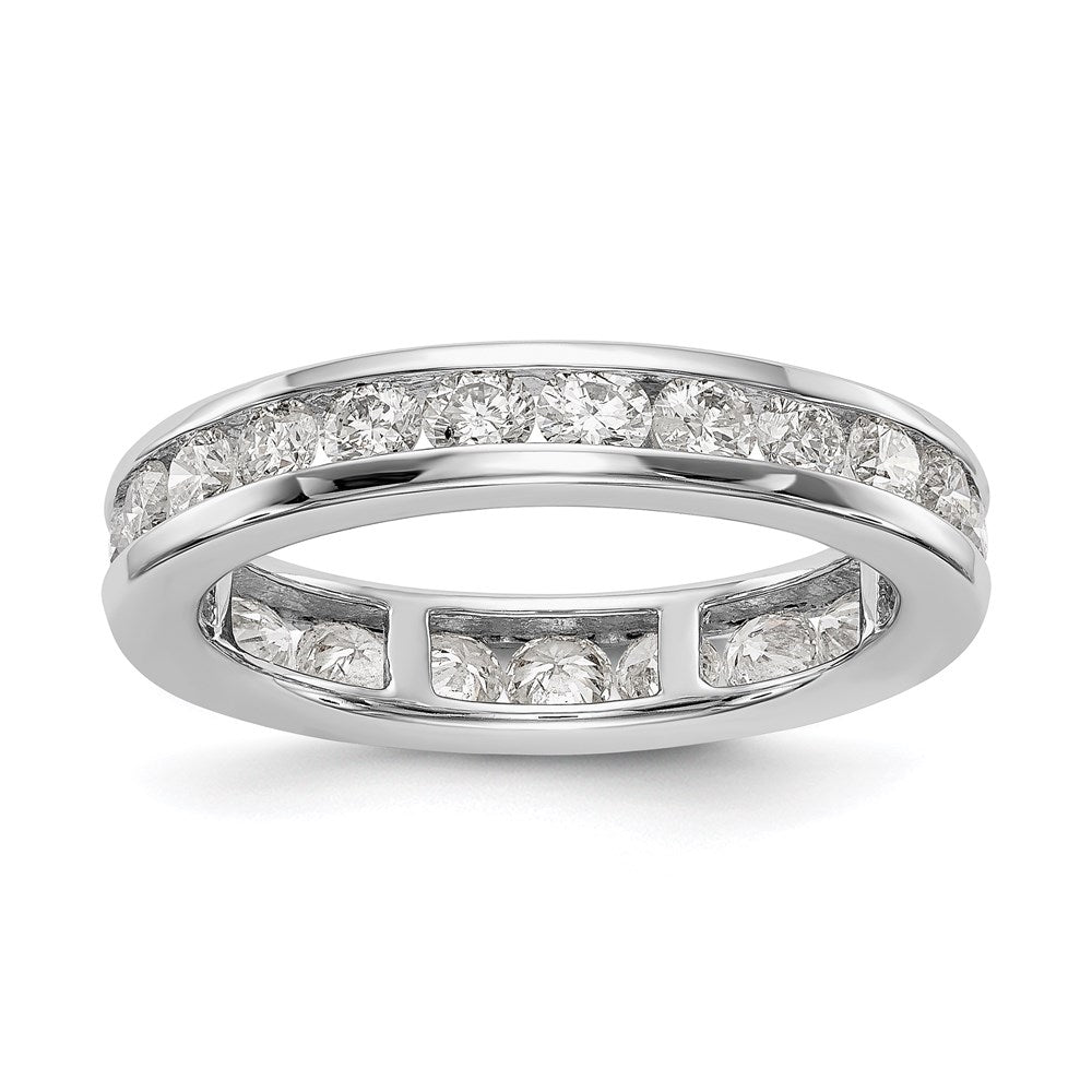 14K Weißgold Poliert 1.5ct Kanalfassung Diamant Memoire Ehering Ring