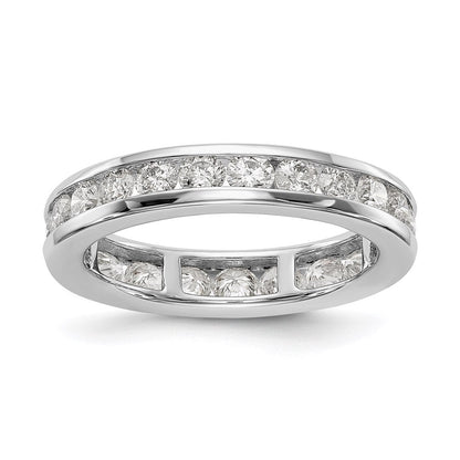 14K Weißgold Poliert 1.5ct Kanalfassung Diamant Memoire Ehering Ring