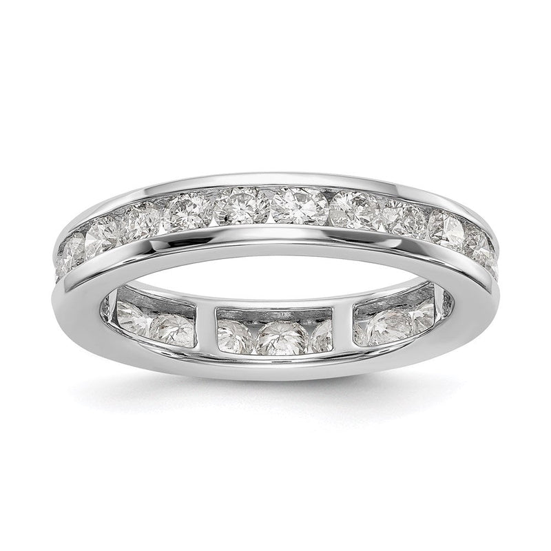 14K Weißgold Poliert 1.5ct Kanalfassung Diamant Memoire Ehering Ring