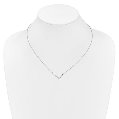 14K Weißgold Seitlich Diamant Initiale L 18 Zoll Halskette