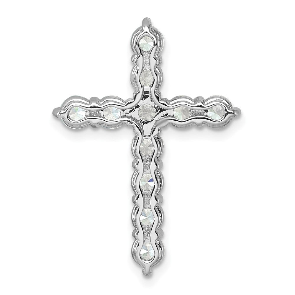 14K Weißgold Gleitanhänger „Kreuz" mit 3 Karat im Labor gezüchteten Diamanten VS+ F+, komplett mit Kette