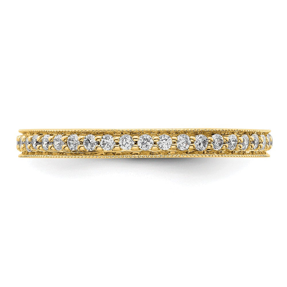 14K Gelbgold Poliert Größe 9 Vintage 1/2 Karat Diamant Komplett Memoire Ehering Ring
