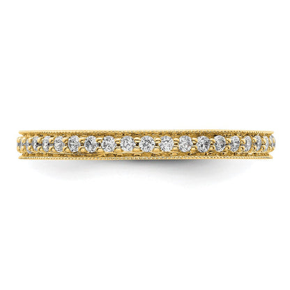 14K Gelbgold Poliert Größe 9 Vintage 1/2 Karat Diamant Komplett Memoire Ehering Ring