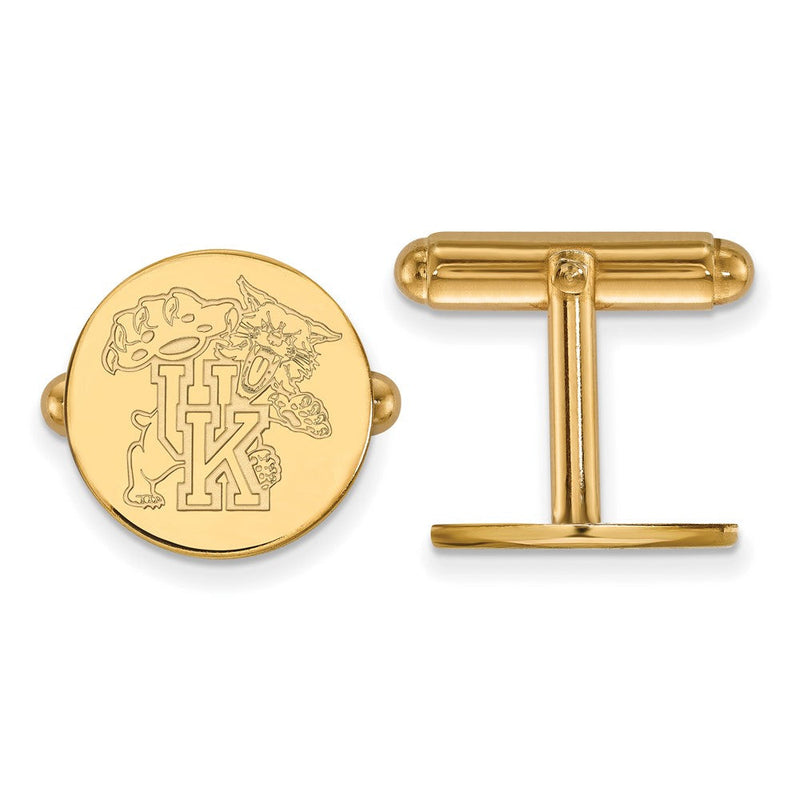 14K Gelbgold Gold Logoart University Of Kentucky U-k Wildkatze Manschette Knöpfe