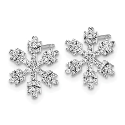 14K Weißgold Ohrstecker Schneeflocke mit 0,5 ct. Diamanten