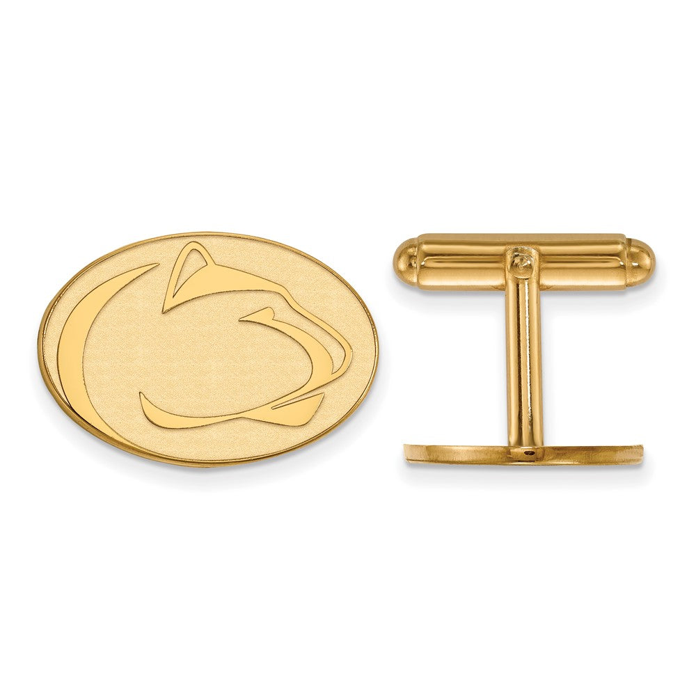 14K Gelbgold Gold Logoart Penn State University Löwe Manschette Knöpfe