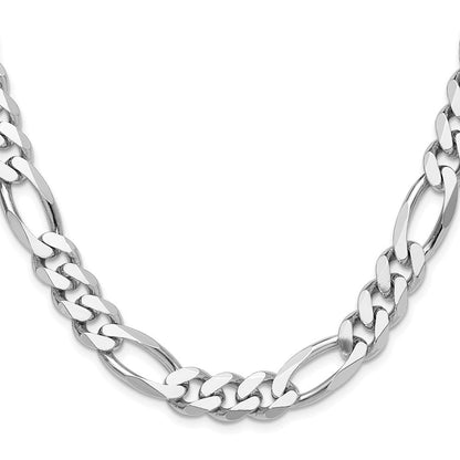 Sterlingsilber Rhodiniert 10.2mm Figaro Halskette