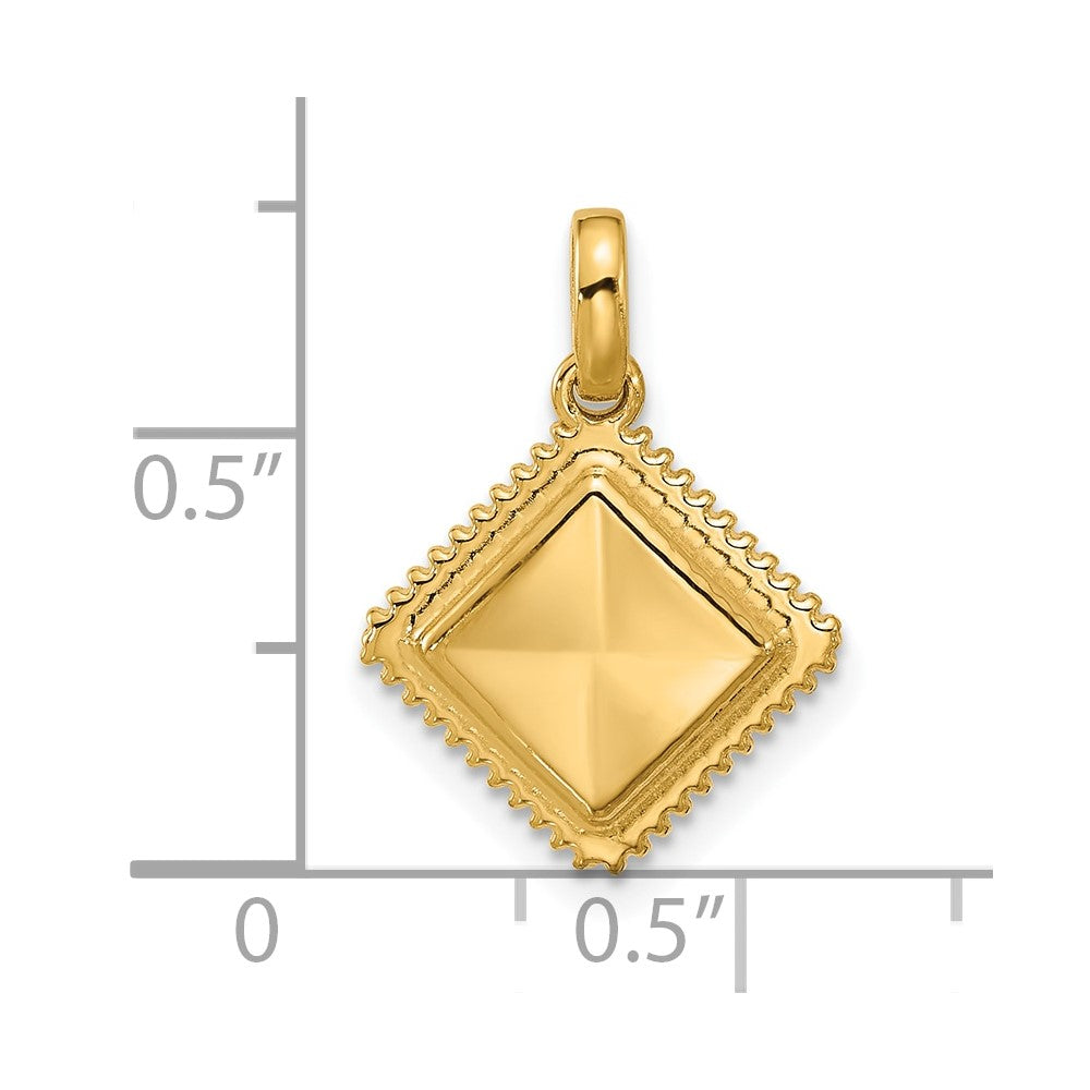 14K Gelbgold Fancy-Ravioli-Charm