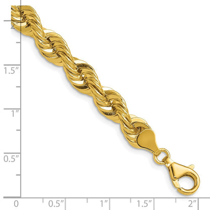 14K Gelbgold 7.5mm Normal Kordel Gliederarmband
