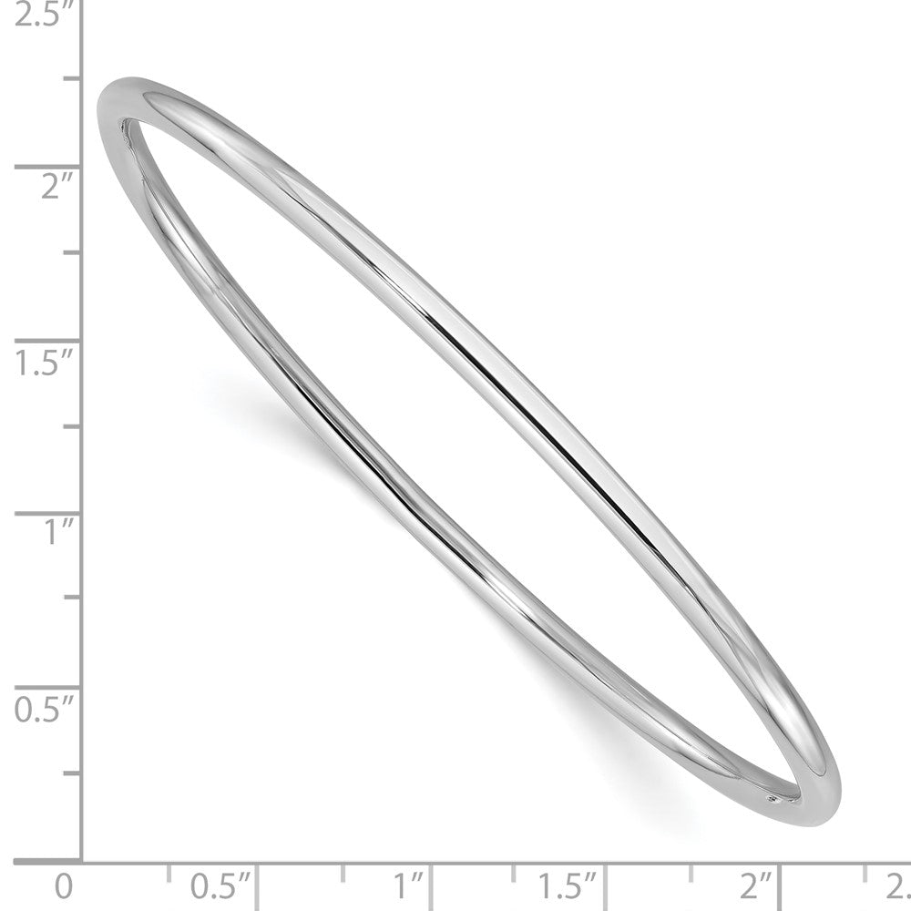 14K Weißgold Poliert 3.00mm Schieber-on Rund Armreif Armband