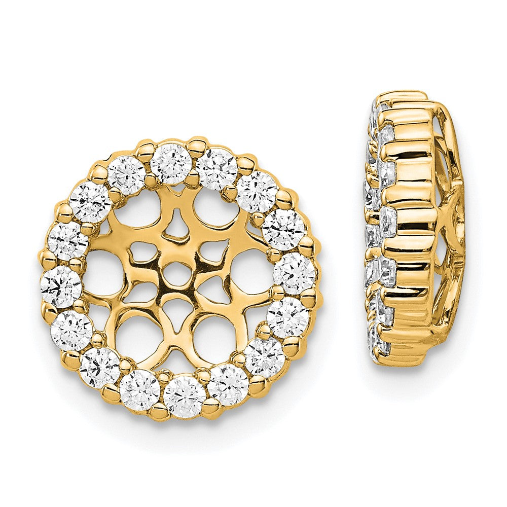 14K Gelbgold Ohrring-Jackets mit 0,75 ct. Diamant-Kreis