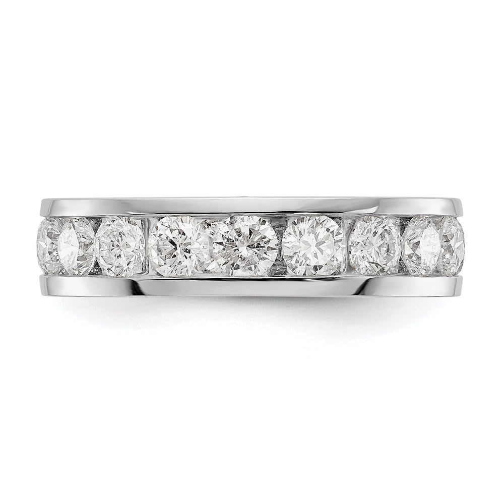 14K Weißgold Poliert 3ct Kanalfassung Set Diamant Memoire Ehering Ring