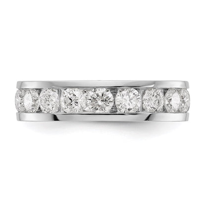 14K Weißgold Poliert 3ct Kanalfassung Set Diamant Memoire Ehering Ring