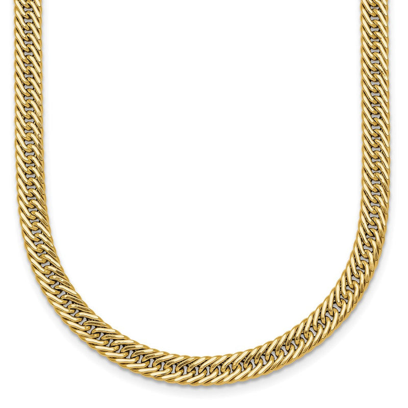 14K Gelbgold Poliert Fantasie Hohl Panzer Glieder 17 Zoll Halskette