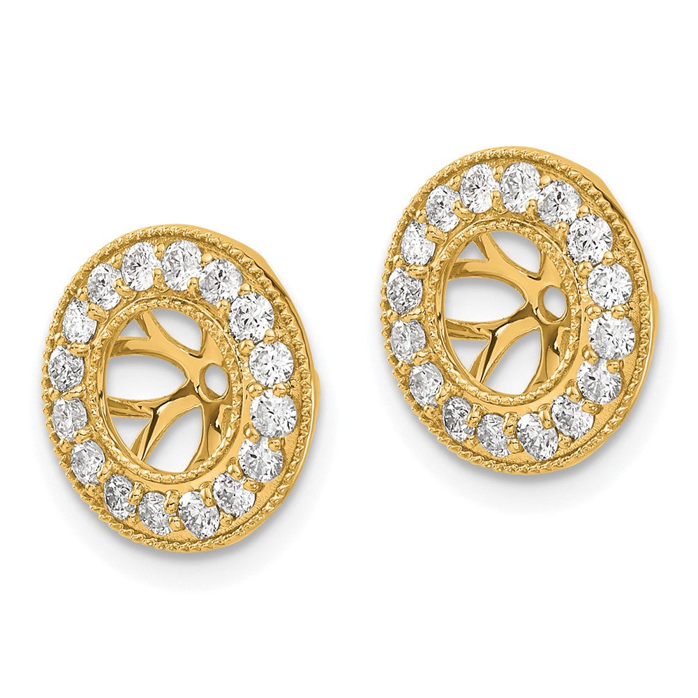 585 Gelbgold Diamant-Kreis-Ohrring-Jackets, 0,75 ct