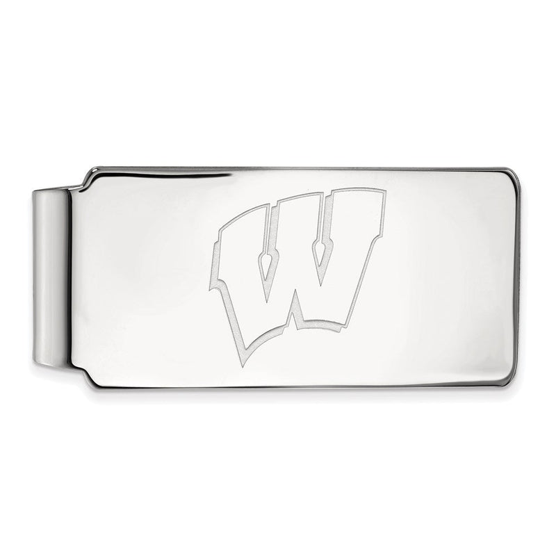 10K Weißgold Logoart University Of Wisconsin Buchstabe W Geldklammer