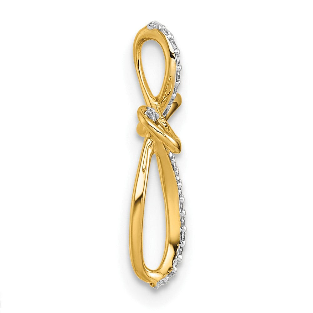 14K Gelbgold 1/10 Karat Diamant Kreuz Kette Anhänger