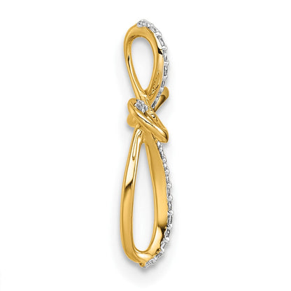 14K Gelbgold 1/10 Karat Diamant Kreuz Kette Anhänger
