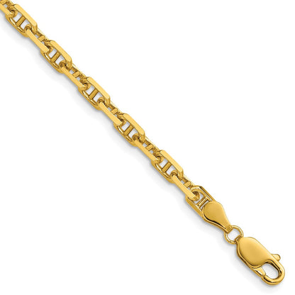 14K Gelbgold 4.1mm Diamantiert Marine Anker Halskette