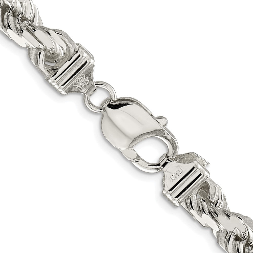 Sterlingsilber Rhodiniert 7.8mm Diamantiert Kordel Halskette