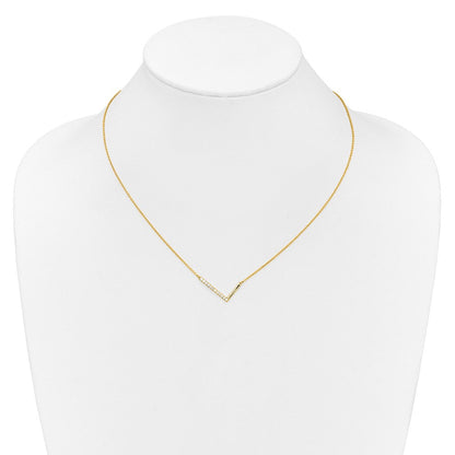 14K Gelbgold Seitlich Diamant Initiale L 18 Zoll Halskette