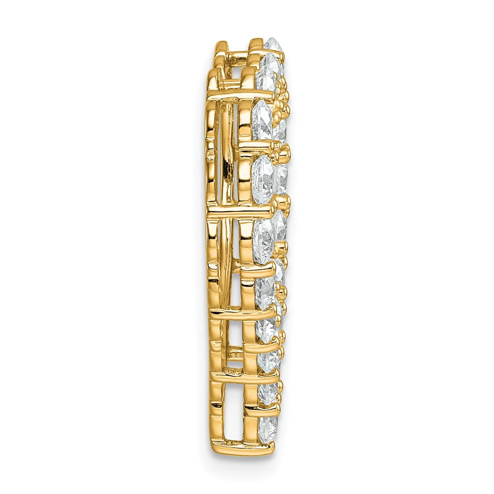 14K Gelbgold Zertifizierter Laborgezüchteter Diamant-Herzanhänger, 3 ct. VS DEF