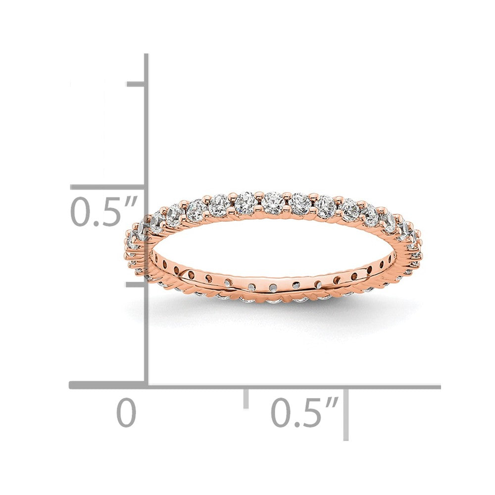 14K Roségold Poliert Größe 5.5 Shared Krappen 1/2 Karat Diamant Komplett Memoire Ehering Ring