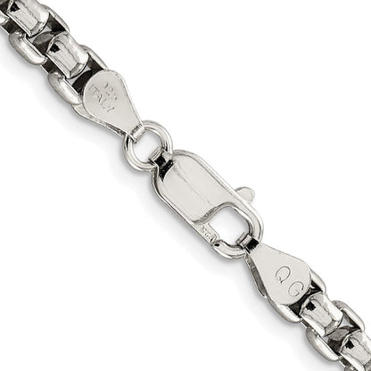 Sterlingsilber Rhodiniert 5.2mm Rund Venezianer 30 Zoll Kette