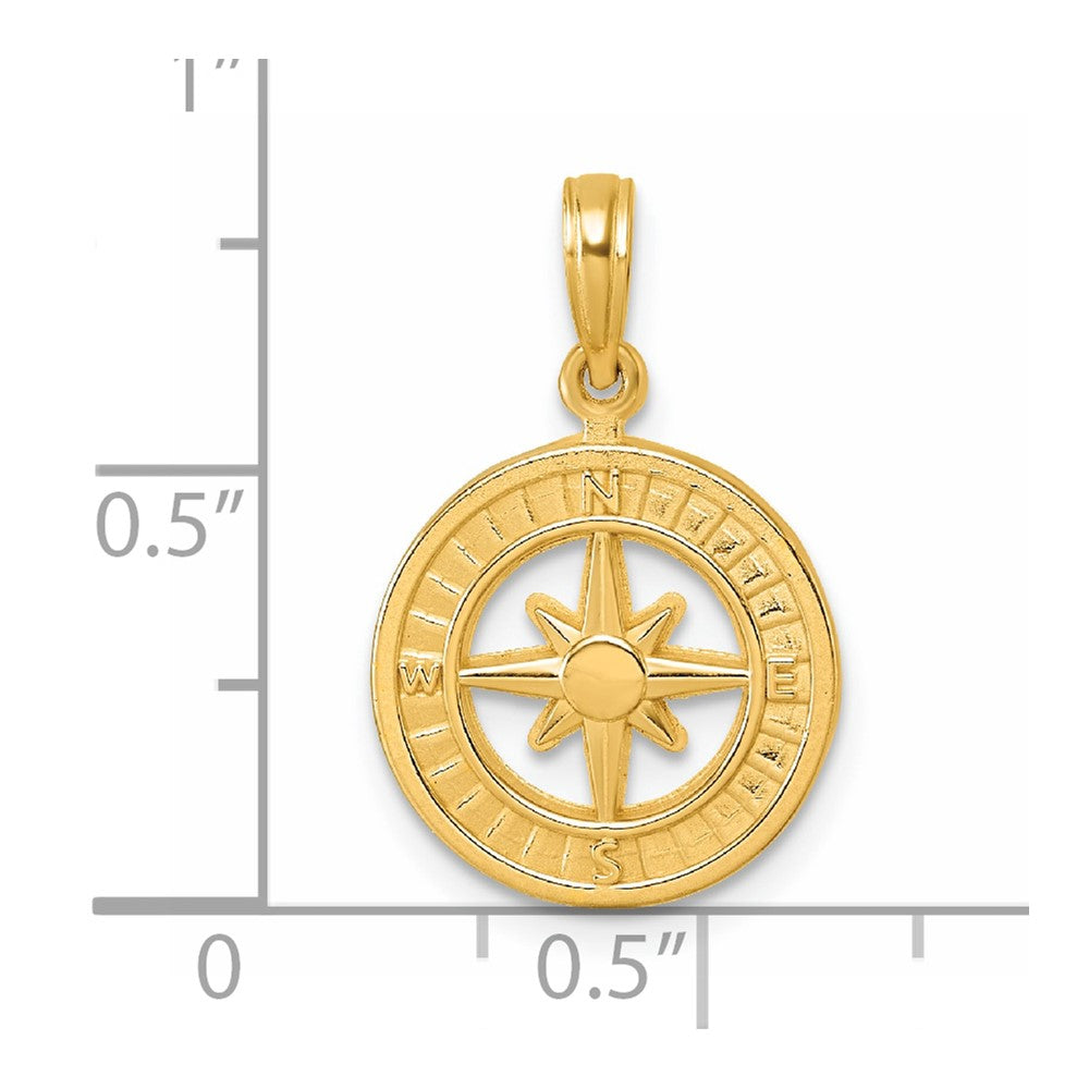 Anhänger Kompass poliert 14K Gelbgold