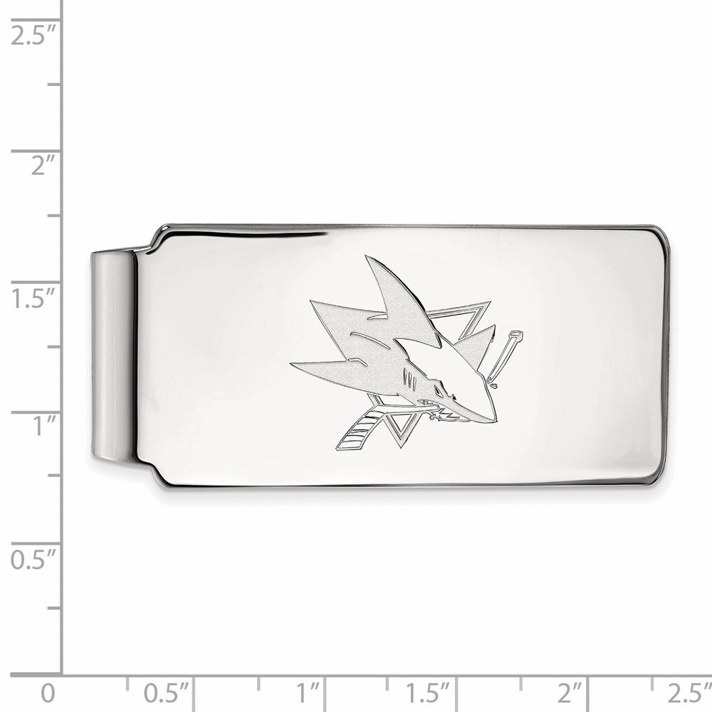 10K Weißgold Nhl Logoart San Jose Sharks Geldklammer