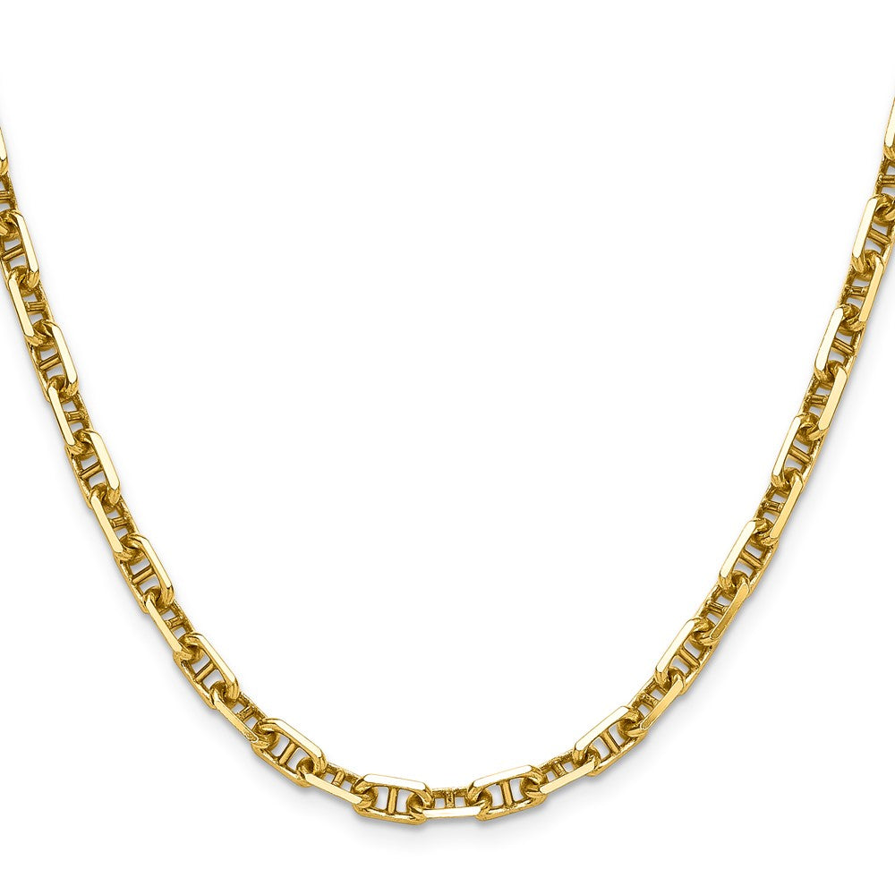 14K Gelbgold 5.0mm Diamantiert Marine Anker Halskette