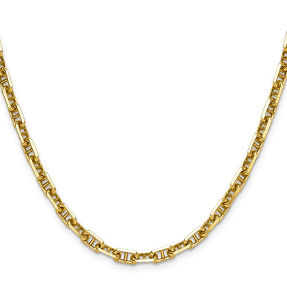 14K Gelbgold 5.0mm Diamantiert Marine Anker Halskette