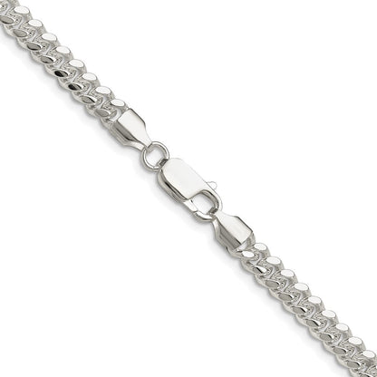 Sterlingsilber Rhodiniert Poliert 5.7mm Gewölbt Panzer 26 Zoll Kette