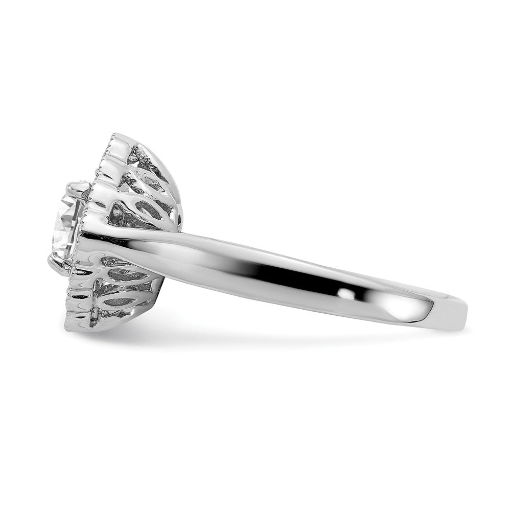 True Origin 14K Weißgold 0,25K Labor gezüchteter Diamant VS+ F+ Semi-Mount Rund Halo Verlobungsring