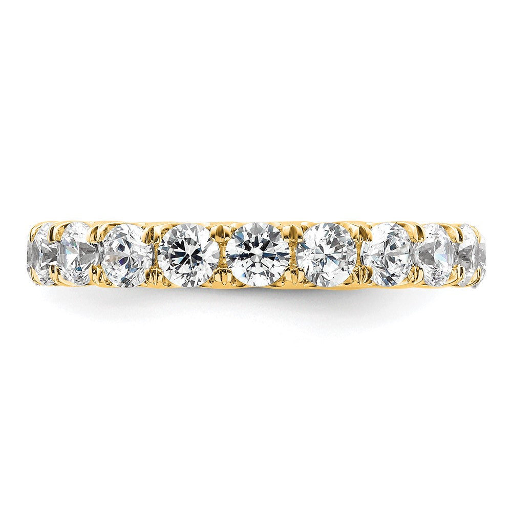 14K Gelbgold Poliert Größe 8.5 U-shared Krappen 3 Karat Diamant Komplett Memoire Ehering Ring