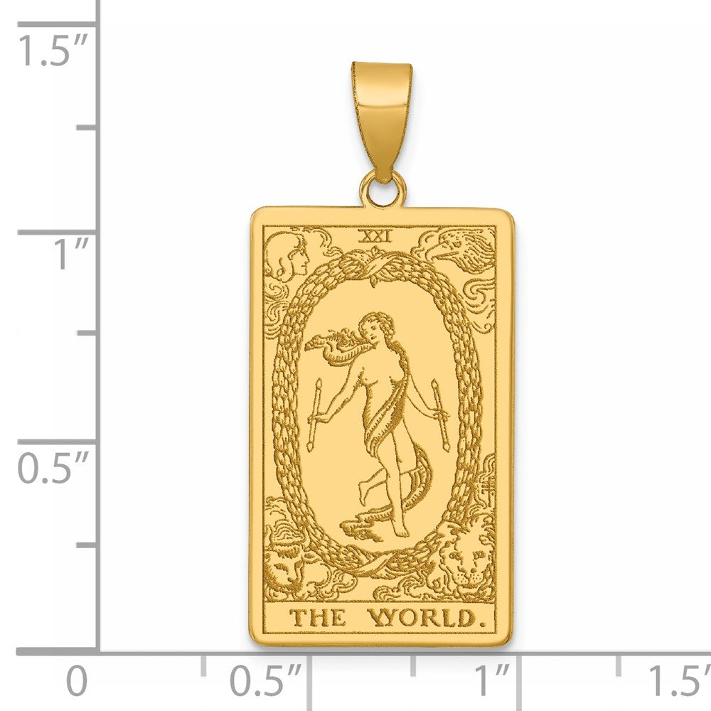 14K Gelbgold The World Tarot Card Anhänger
