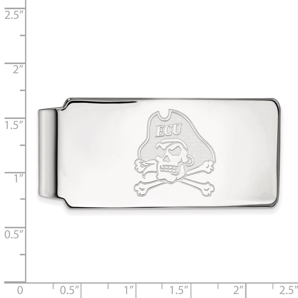 14K Weißgold Logoart Ost Carolina University Pirat Geldklammer