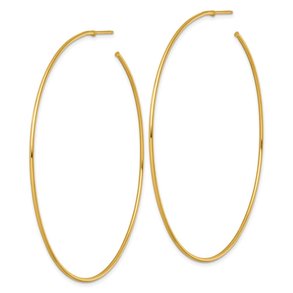 14K Gelbgold Poliert 1.2 X 70mm Massiv C-hoop Ohrstecker