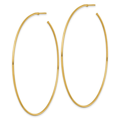 14K Gelbgold Poliert 1.2 X 70mm Massiv C-hoop Ohrstecker