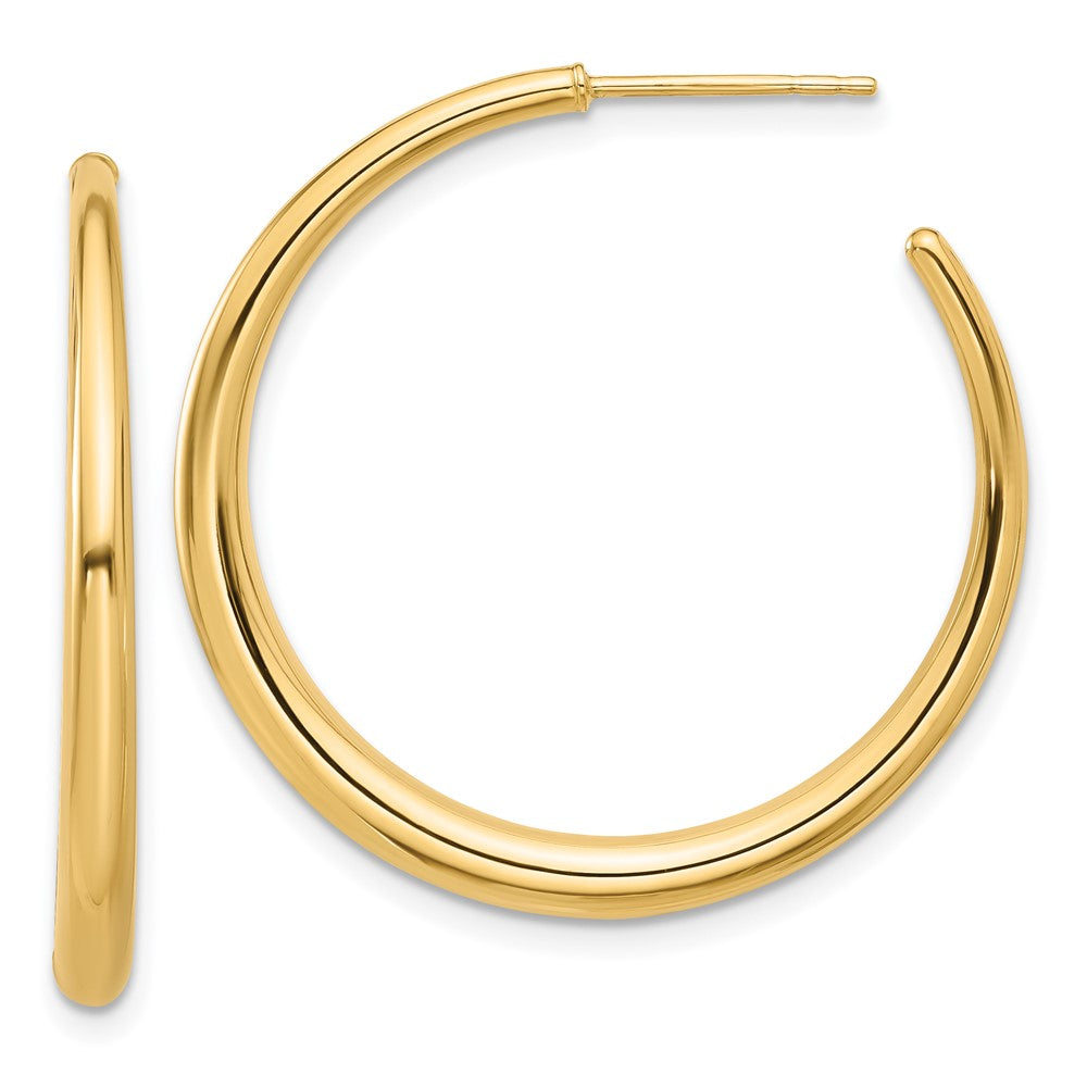 14K Gelbgold Poliert Creole Ohrstecker