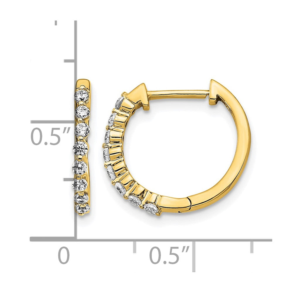 14K Gelbgold Creolen mit Klappscharnier und 0,33 ct. Diamanten