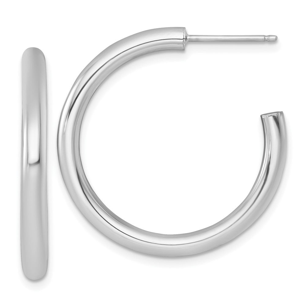 14K Gelbgold Poliert 3.0 X 30mm Röhre C-hoop Ohrstecker