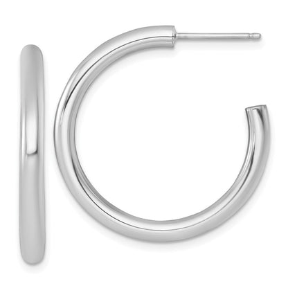 14K Gelbgold Poliert 3.0 X 30mm Röhre C-hoop Ohrstecker