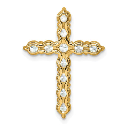 14K Gelbgold Zertifizierter Laborgezüchteter Diamant-Kreuzanhänger, 2 ct., VS/SI FGH