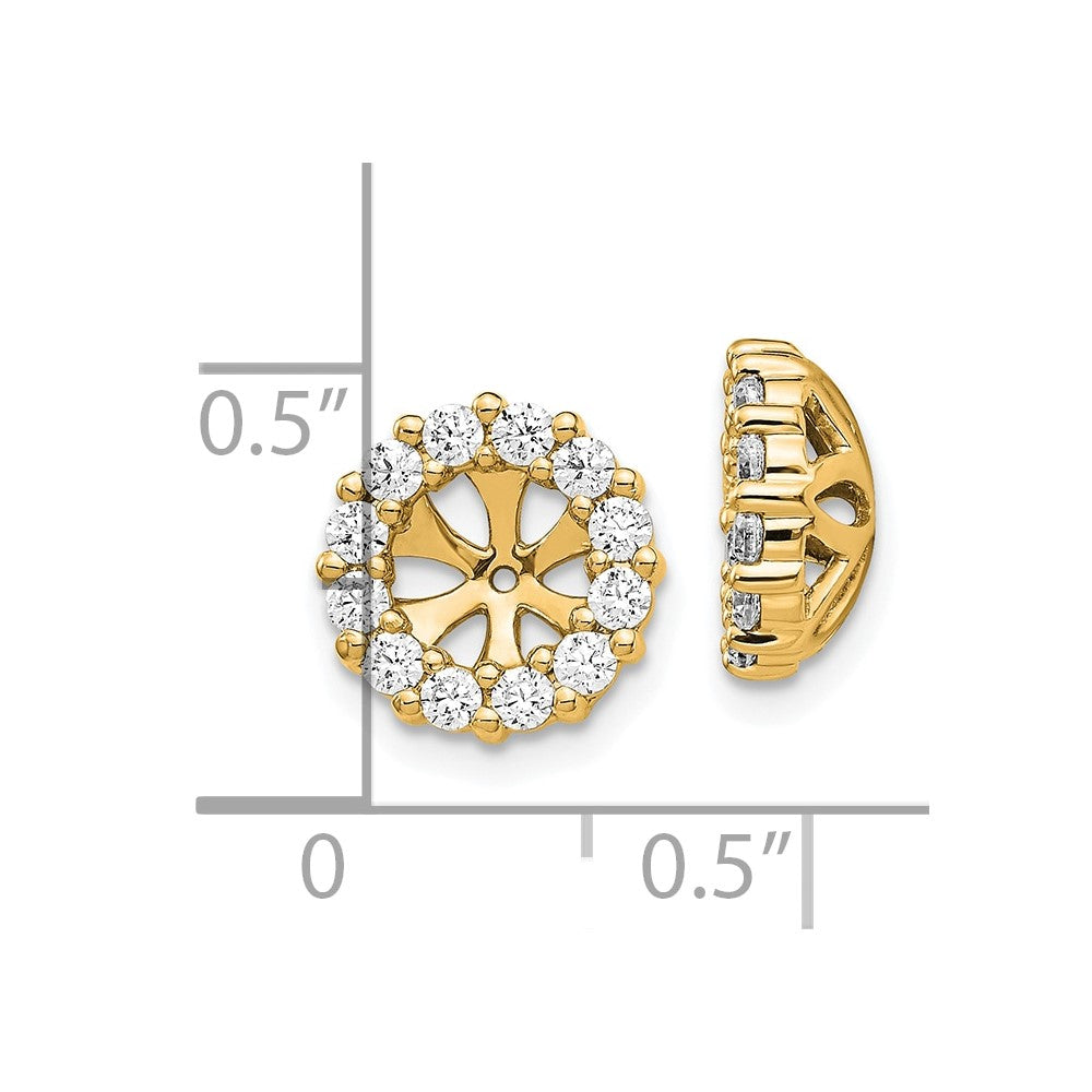 14K Gelbgold Ohrring-Jackets mit Kreis-Design und 0,75K Diamanten